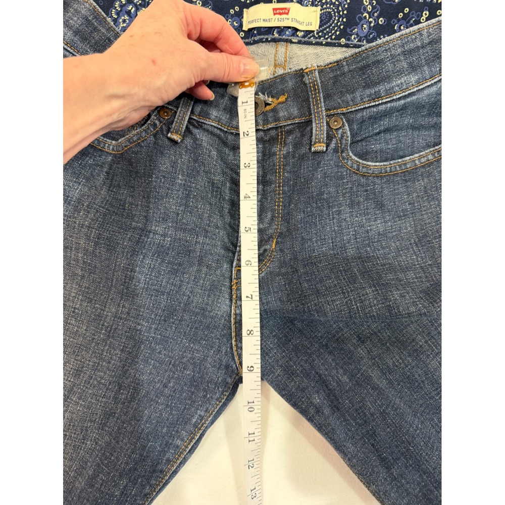 Levis 525 Straight Leg Jeans Women 29 Dark Wash Blue Perfect Waist Classic Denim - Picture 2 of 11
